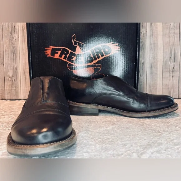 Freebird Men's Detrick Oxford Dress Slip On Leather Low Heel Black Size 10. - Picture 3 of 12
